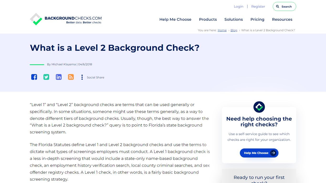 What is a Level 2 Background Check?